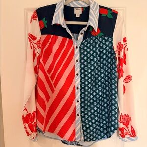Maeve PAZ Multicolor Button Down Shirt